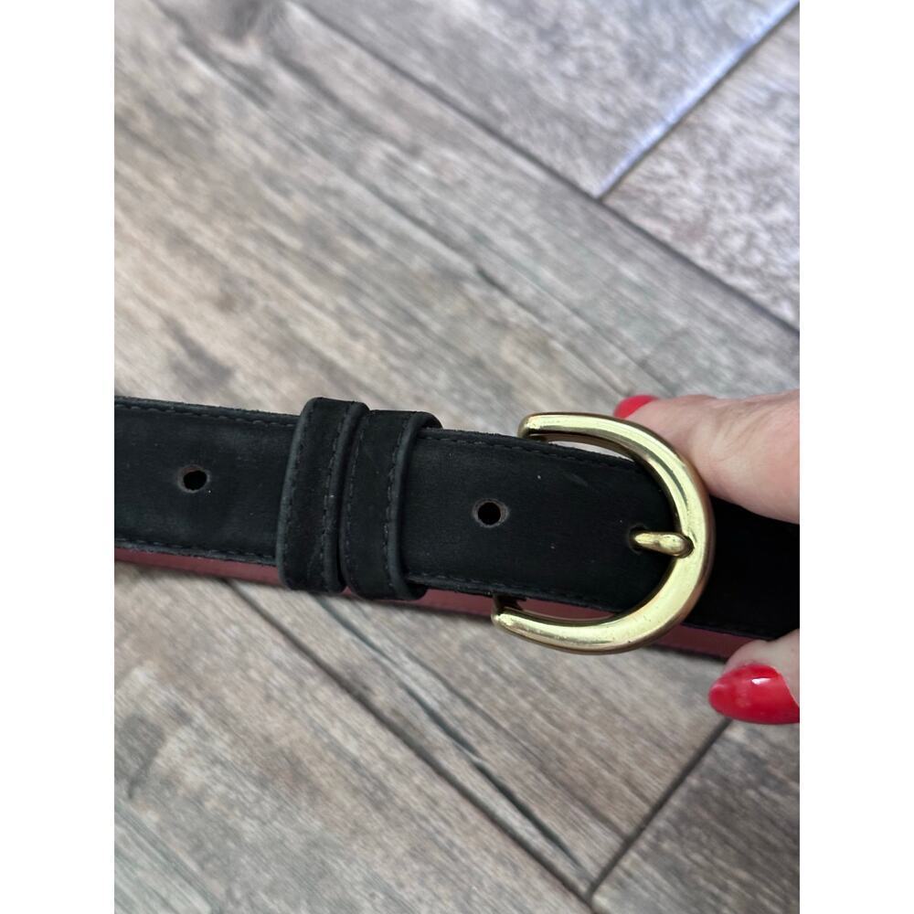 Coach Men's Black Leather Buckle Belt Size Small - Picture 2 of 7